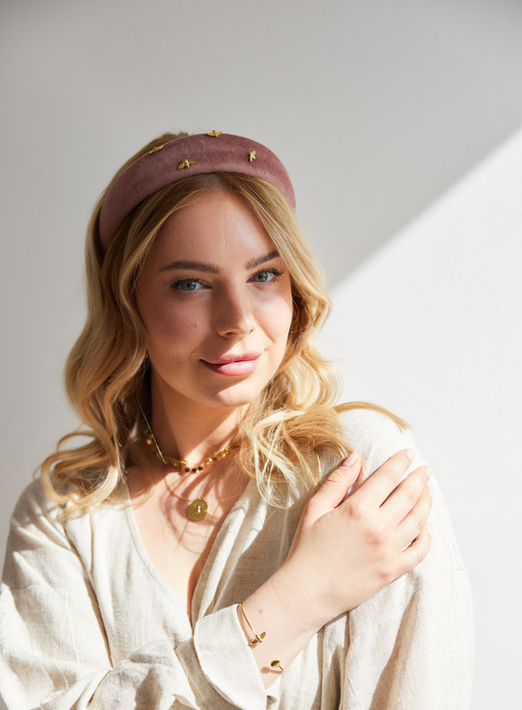 Haarreifen mit Hummeln rosé